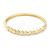 Brass Pave Shell Hinged Bangles for Women BJEW-Z061-11B-2