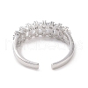 Clear Cubic Zirconia Open Cuff Ring RJEW-E072-10P-3