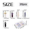 Fashewelry 20Pcs 20 Style Natural Mixed Gemstone Double Terminated Pointed Pendants G-FW0001-15-3