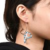 Butterfly Glass Beads Dangle Earrings for Girl Women EJEW-JE04658-01-3