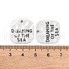 Hammered Square Carved Word Dreaming of the Sea Tibetan Style PALLOY-A15333-AS-2