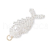 Glass Seed Beaded Fish Pendants PALLOY-MZ00666-02-4