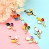 40Pcs 8 Colors Alloy Enamel Pendants ENAM-CJ0002-37-4
