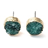 Natural Druzy Agate Stud Earrings EJEW-L168-02A-1