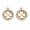 UV Plating Alloy Rhinestone Pendants ALRI-N058-01KCG-1