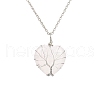 Natural Quartz Crystal Heart Pendant Necklaces PW-WG58330-03-1