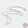 925 Sterling Silver Cable Chain Necklaces STER-F039-40cm-07RG-3