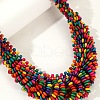 Bohemian Wood Rondelle Beaded Multi Lauered Necklaces for Women FS-WGD6EC4-01-2