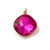 316 Stainless Steel Faceted Glass Pendants STAS-K258-47G-2