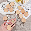 SOFPLATE 50pcs Natural Wood Keychain HJEW-SP0001-01-3