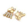 Brass Micro Pave Clear Cubic Zirconia Charms X-KK-C054-07G-2