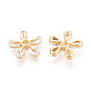 Brass Micro Pave Clear Cubic Zirconia Beads KK-N272-11G-2