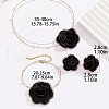 Rose Cloth & Plastic Pearl Pendant Necklaces & Charm Bracelets & Stud Earrings Sets FS-WG74528-03-1
