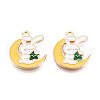 Alloy Enamel Pendants ENAM-N054-90B-3