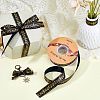 50 Yards Gold Stamping Musical Note Polyester Printed Ribbon OCOR-WH0091-34A-6