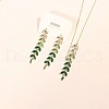 Wheat Alloy Gradient Color Cubic Zirconia Pendant Necklace & Stud Earring FS-WGBA5F1-03-1