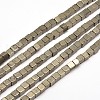 Cube Natural Pyrite Beads Strands G-I126-17-4x4mm-1