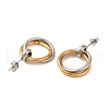 Double Rings 304 Stainless Steel Stud Earrings for Women EJEW-U003-20-2