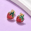 Brass Enamel Stud Earrings for Women EJEW-U049-02B-G-2