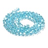 Transparent Electroplate Glass Beads Strands GLAA-F029-4mm-A20-2