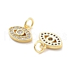 Rack Plating Brass Micro Pave Clear Cubic Zirconia Charms KK-C063-03G-2