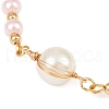 Glass Pearl Round Beaded Link Bracelets for Women BJEW-JB11975-01-4
