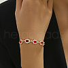 Cubic Zirconia Teardrop Link Chain Bracelet JY9685-1-2
