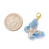 4Pcs 4 Colors Butterfly Cellulose Acetate(Resin) Pendant Decoration HJEW-JM03046-3