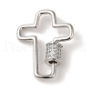 Brass Micro Pave CLear Cubic Zirconia Keychain Clasps KK-R162-028P-1