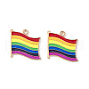 Rainbow Color Pride Flag Alloy Enamel Pendants ENAM-K067-10-3