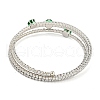Rack Plating Brass Pave Clear Cubic Zirconia Open Cuff Wrap Bangles BJEW-B110-01P-01-3