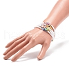 Resin Evil Eye & Acrylic Beaded Stretch Bracelet for Women BJEW-JB08609-3