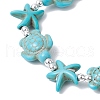 Synthetic Turquoise Beaded Stretch Bracelets for Men Women BJEW-JB11761-02-4