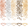 AHADERMAKER 150Pcs 5 Colors Alloy Hollow Connector Charms HEAR-GA0001-01-1