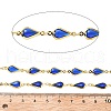 Brass Glass Teardrop Link Chains CHC-R001-04G-04-2
