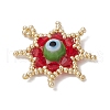 Glass Seed Beaded Star Pendants PALLOY-MZ00624-03-3
