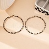 Ring with Leopard Print Alloy Hoop Earrings EJEW-Z112-02P-1