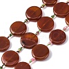 Natural Striped Agate/Banded Agate Coin Beads Strands G-NH0040-01C-1