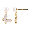 Natural Pearl Dangle Stud Earrings PEAR-N020-05M-2