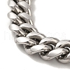 Non-Tarnish 304 Stainless Steel Cuban Link Chain Bracelets for Women Men BJEW-Q341-14E-P-2