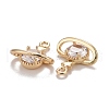 Rack Plating Brass Micro Pave Clear Cubic Zirconia Charms KK-E267-11LG-3