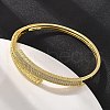 Brass Micro Pave Clear Cubic Zirconia Hinged Bangles for Women BJEW-S168-04G-3