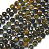 Dyed Natural Yellow & Blue Tiger Eye Beads Strands G-K389-B28-01-1