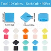 SUNNYCLUE 800Pcs 10 Colors Opaque Acrylic Slide Charms OACR-SC0001-36A-2