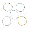 Lightning Bolt Non-magnetic Synthetic Hematite & Glass Beaded Stretch Bracelets BJEW-JB11189-4