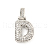 Brass Micro Pave Clear Cubic Zirconia Pendants KK-B099-01P-D-1