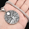 Viking Stainless Steel Box Chain Tree of Life Pendant Necklaces for Men PW-WGA998B-01-3