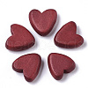 Painted Natural Wood Beads WOOD-R265-08F-1
