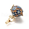 Alloy Crystal Rhinestone Bead Cage Pendants ENAM-M047-02G-A-2
