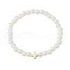 3Pcs 3 Style CCB Imitation Pearl White Jade Beads Bracelets Sets BJEW-JB11055-3